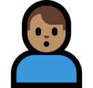 Man Pouting Emoji with Medium Skin Tone, Microsoft style