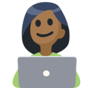 Woman Technologist Emoji with Medium-Dark Skin Tone, Facebook style