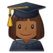 Woman Student Emoji with Medium-Dark Skin Tone, Samsung style
