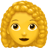 Woman: Curly Hair Emoji, Apple style