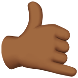Call Me Hand Emoji with Medium-Dark Skin Tone, Apple style