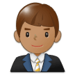 Man Office Worker Emoji with Medium Skin Tone, Samsung style