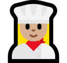 Woman Cook Emoji with Medium-Light Skin Tone, Microsoft style