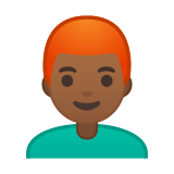 Man: Medium-Dark Skin Tone, Red Hair, Google style