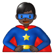 Man Superhero Emoji with Dark Skin Tone, Samsung style