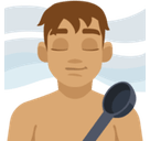 Man in Steamy Room Emoji with Medium Skin Tone, Facebook style