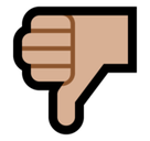 Thumbs Down Emoji with Medium-Light Skin Tone, Microsoft style