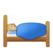 Person in Bed Emoji with Medium-Light Skin Tone, Samsung style
