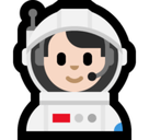 Man Astronaut Emoji with Light Skin Tone, Microsoft style