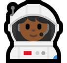 Woman Astronaut Emoji with Medium-Dark Skin Tone, Microsoft style
