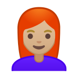 Woman: Medium-Light Skin Tone, Red Hair, Google style
