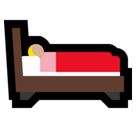 Person in Bed Emoji with Medium-Light Skin Tone, Microsoft style