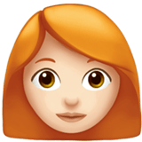 Woman: Light Skin Tone, Red Hair, Apple style