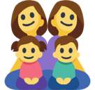 Family: Woman, Woman, Girl, Boy Emoji, Facebook style