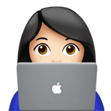 Woman Technologist Emoji with Light Skin Tone, Apple style