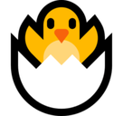 Hatching Chick Emoji, Microsoft style