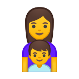 Family: Woman, Boy Emoji, Google style
