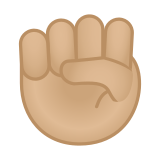 Raised Fist Emoji with Medium-Light Skin Tone, Google style