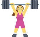 Woman Lifting Weights Emoji, Facebook style