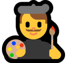 Man Artist Emoji, Microsoft style