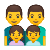 Family: Man, Man, Girl, Boy Emoji, Google style