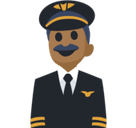 Man Pilot Emoji with Medium-Dark Skin Tone, Facebook style