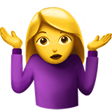 Woman Shrugging Emoji, Apple style