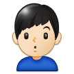 Man Pouting Emoji with Light Skin Tone, Samsung style