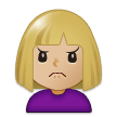 Woman Frowning Emoji with Medium-Light Skin Tone, Samsung style