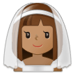 Bride with Veil Emoji with Medium Skin Tone, Samsung style