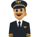 Man Pilot Emoji with Medium Skin Tone, Facebook style