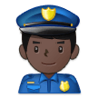 Man Police Officer Emoji with Dark Skin Tone, Samsung style