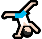 Man Cartwheeling Emoji with Light Skin Tone, Microsoft style