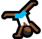 Man Cartwheeling Emoji with Medium-Dark Skin Tone, Microsoft style