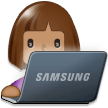 Woman Technologist Emoji with Medium Skin Tone, Samsung style