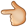 Backhand Index Pointing Left Emoji with Medium-Light Skin Tone, Samsung style