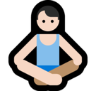 Man in Lotus Position Emoji with Light Skin Tone, Microsoft style