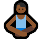 Man in Lotus Position Emoji with Medium-Dark Skin Tone, Microsoft style