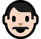 Man Emoji with Light Skin Tone, Microsoft style
