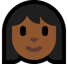 Woman Emoji with Medium-Dark Skin Tone, Microsoft style