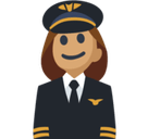 Woman Pilot Emoji with Medium Skin Tone, Facebook style