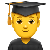 Man Student Emoji, Apple style