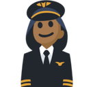 Woman Pilot Emoji with Medium-Dark Skin Tone, Facebook style