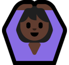Woman Gesturing Ok Emoji with Dark Skin Tone, Microsoft style
