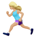 Woman Running Emoji with Medium-Light Skin Tone, Apple style