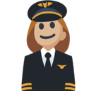 Woman Pilot Emoji with Medium-Light Skin Tone, Facebook style