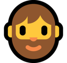 Man: Beard Emoji, Microsoft style