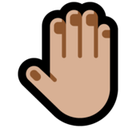 Raised Back of Hand Emoji with Medium-Light Skin Tone, Microsoft style