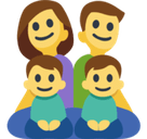 Family: Man, Woman, Boy, Boy Emoji, Facebook style