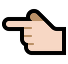 Backhand Index Pointing Left Emoji with Light Skin Tone, Microsoft style